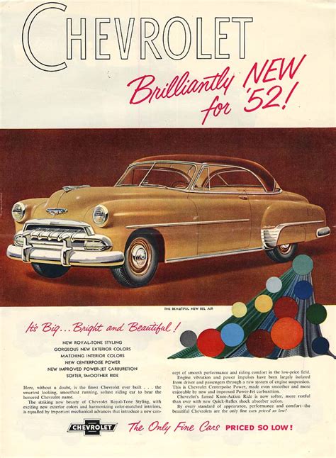 Brilliantyly New For 1952 Chevrolet Full Line Ad 1952 Cf