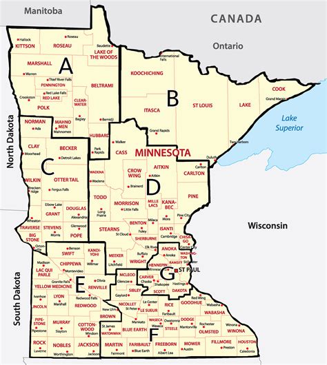 Map Of Counties In Mn World Map