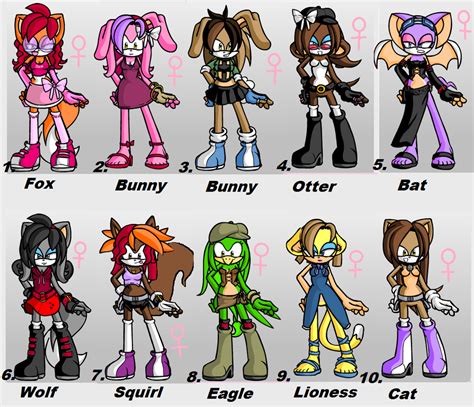 Adoption Sonic Female Charactersfreeclose By Thewarriordogs On