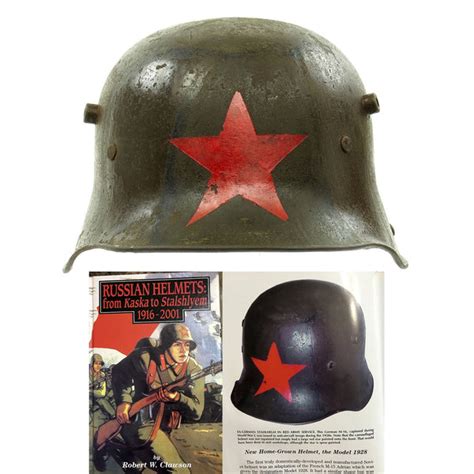 Original German Wwi M16 Russian Capture Helmet With Red Star And Camou