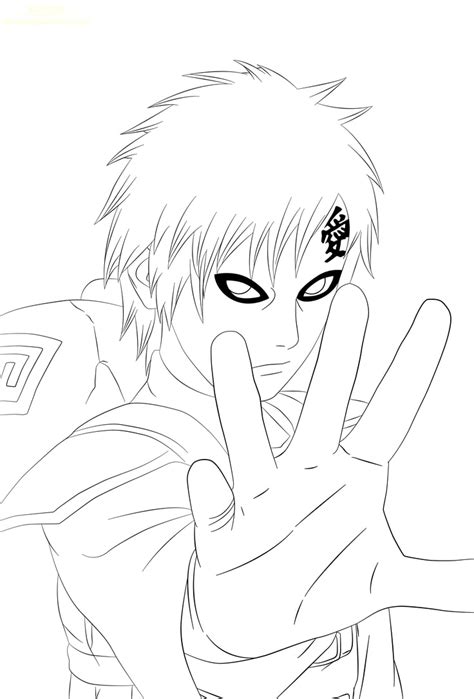 Gaara From Naruto Coloring Page Anime Coloring Pages
