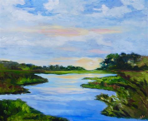 Marsh Low Country Landscape Wall Art Modern Impressionist Etsy