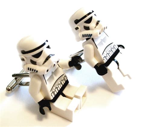 Star Wars Storm Trooper Lego Silver Cufflinks Free T Bag