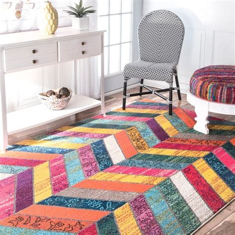Nuloom Modern Abstract Patchwork Chevron Multi Rug 53 X 77 Free