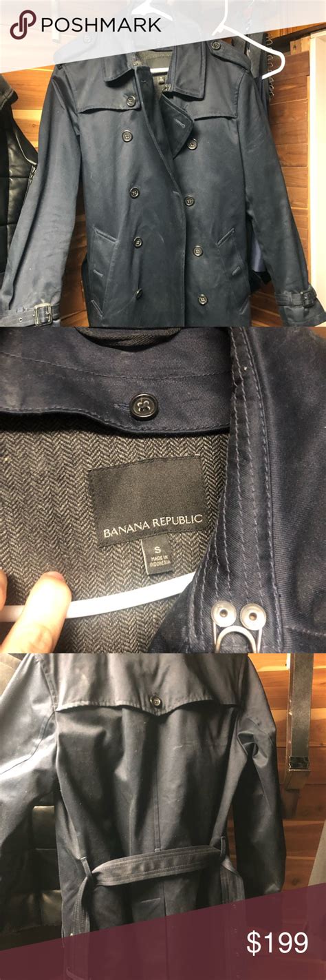 Banana Republic Rain Coat Navy Blue Banana Republic Rain Coat Banana Republic Jackets ...
