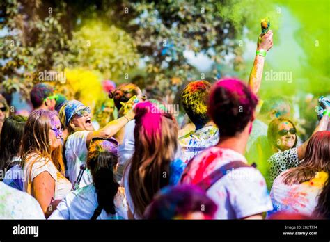 Montrealcanada Auguest 10 2019 People Celebrate Holi Festival