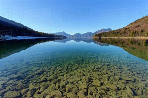 Mountain Landscape Reflected In Lake Walchensee Kochel Am See Upper