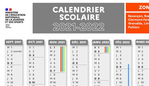 Calendrier Scolaire 2022 à Imprimer 2021 2022 Zone Académique A B C