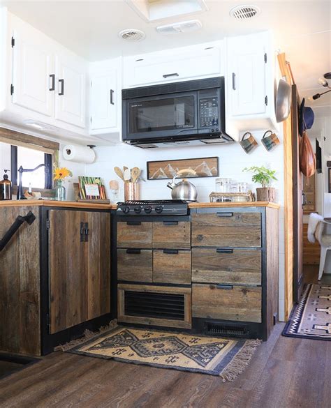 But our rv kitchen is no different from most. DIY reclaimed wood kitchen cabinets | Space saving kitchen ...