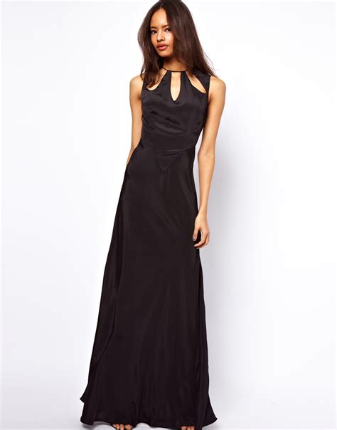 Lyst Asos Asos Maxi Dress With Cut Out Neck In Black