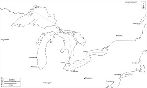 Great Lakes Free Map Free Blank Map Free Outline Map Free Base Map