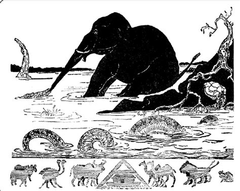 How The Elephant Got His Trunk An Illustration From Rudyard Kiplings
