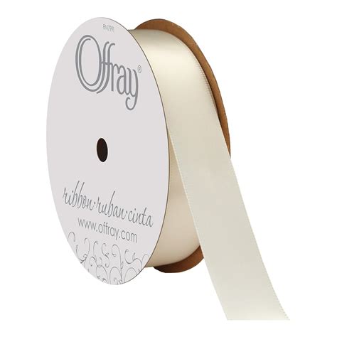 Offray Berwick 78 Single Face Satin Ribbon Antique White