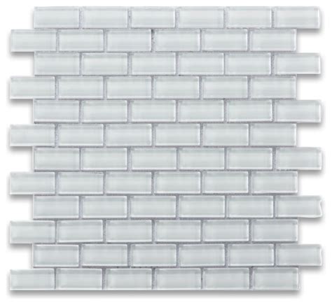 Super White Glass 1 X2 Brick Mosaic Tile Contemporary Mosaic Tile By Stone Center Online