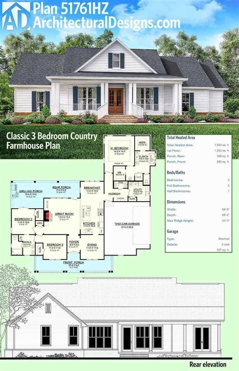 This is a smaller version of a design the one story house plan is a fashionable, timeless style that has emerged as a favorite with a growing. Beautiful One Story Farmhouse Plans Wrap Around Porch ...