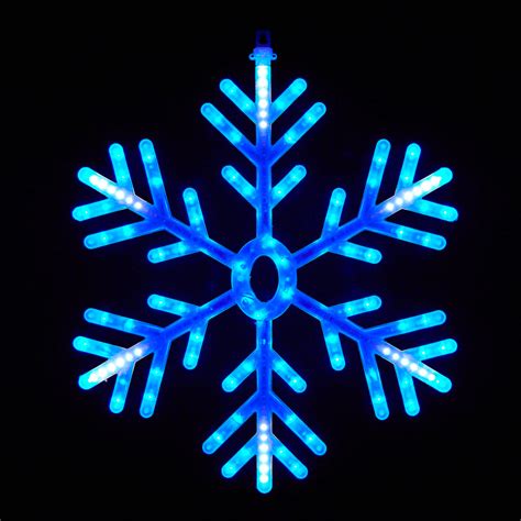 Led Blue And White Outdoor Animated Snowflake Christmas Light Mains 62cm