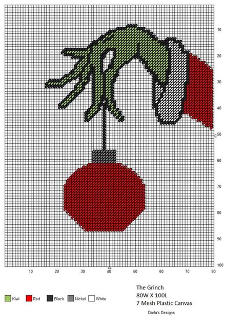 The Grinch Stealing A Bauble From The Tr Maallure Cross Stitch