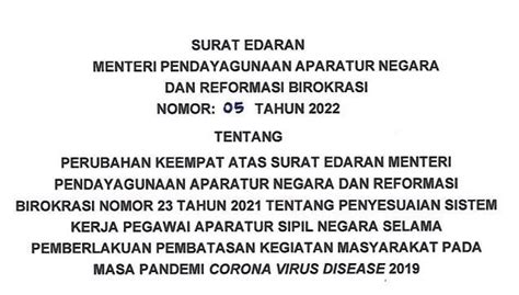 Menteri PANRB ASN Di Daerah PPKM Level 1 WFO 100 Persen Kantor