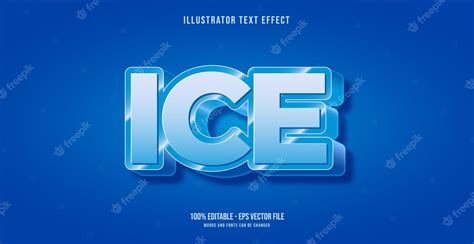 Efecto De Texto De Hielo Estilo De Texto Editable Vector Premium