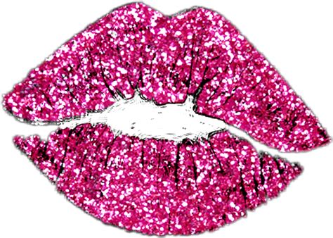 Download Stickers Sticker Pink Lips Glitter Transparent Clipart Png