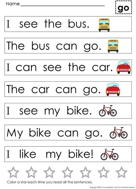 Kindergarten Sight Word Sentences And Games Guided Reading Levels A And B