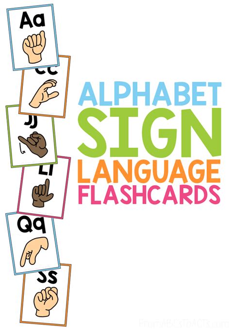 Sign Language Printable Flash Cards