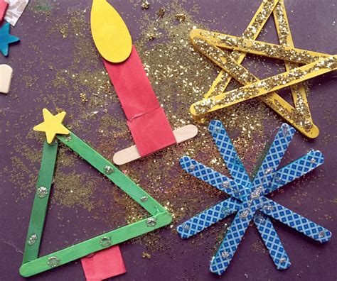 Christmas Popsicle Stick Ornaments For Kids To Make