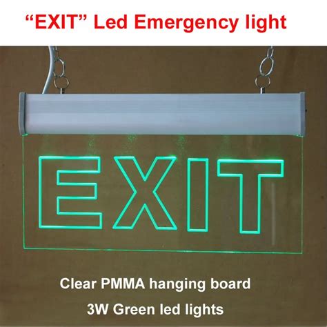 Free Shipping Led Light Emergency Exit Sign Clear Pmmaacrylic Board