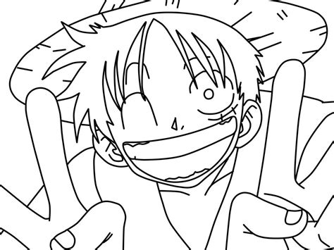 Luffy Lineart By Krizeii On Deviantart