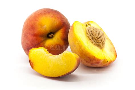Ripe Peach Fruit On White Background Stock Photo Image Of Diet