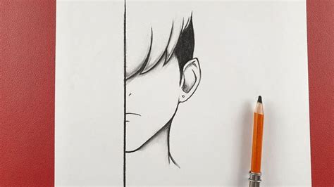 Easy Anime Drawing How To Draw Animes Boys Half Face Drawing