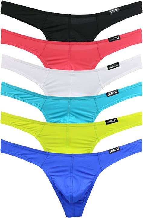 IKingsky Men S Sexy Comfort G String Sexy Low Rise Thong Pack Of 6