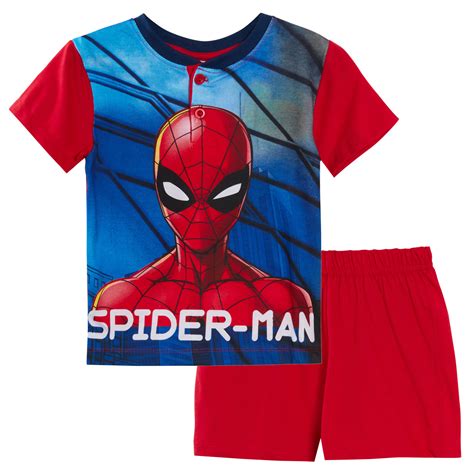 Boys Spiderman Luxury Short Cotton Pyjamas Kids Marvel T Boxed