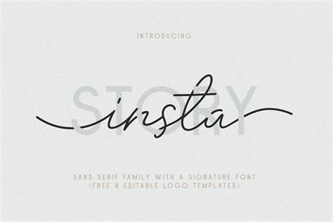 Insta Story Font Duo With Free 8 Editable Logo Templates 208934