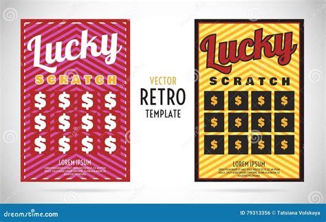 Scratch Off Lottery Ticket Vector Design Template