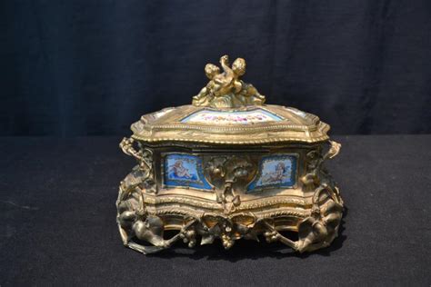 Sold Price Heavily Encrusted Bronze And Sevres Dresser Box January 6
