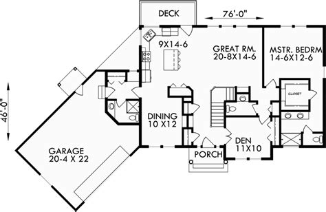 Main Floor Plan For 9918 Walkout Basement House Plan Great Room