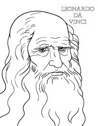 Leonardo da Vinci Coloring Page | Da vinci art, Leonardo da vinci, Leonardo