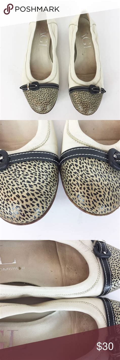 I tried a smaller size on, in store, but of course, my big toe crunched at the toe of the trainer. AGL Ballet Flats Shoes 37.5 7.5 Cream Gold Leopard ...