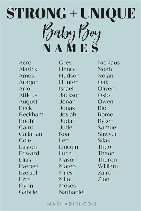 Strong And Unique Baby Boy Names For 2020 Unique Baby Boy Names Cute