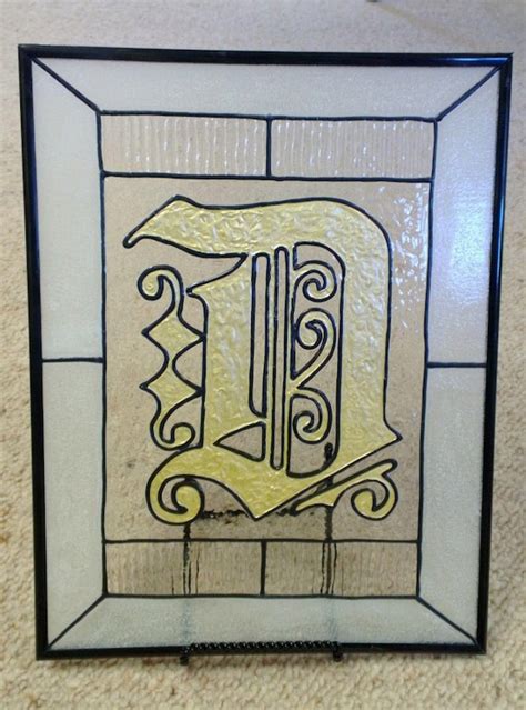 Monogram Initial Personalized Painted Stained Glass Etsy