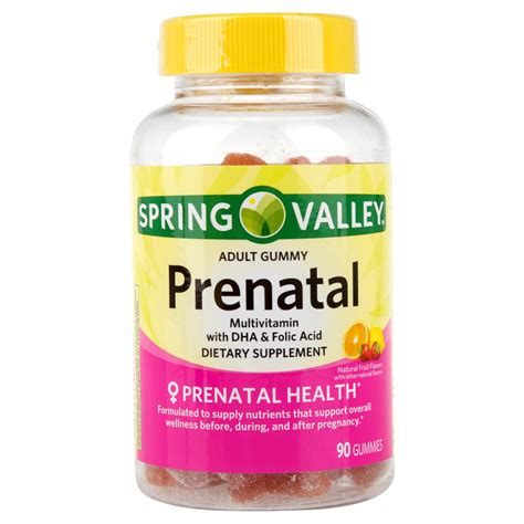 Usa Spring Valley Prenatal Multivitamin With Dha And Folic Acid Adult Gummies 90 Ct