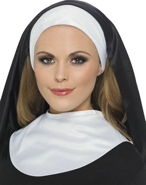 Nun Fancy Dress Kit Habit Sister Headpiece And Collar Hen Party Accessory New 5020570221532
