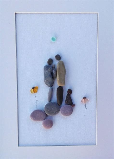Pebble art family Family3 giftAdriatic beach | Etsy