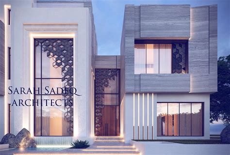 An Architectural Rendering Of The Front Entrance To A Modern Home At
