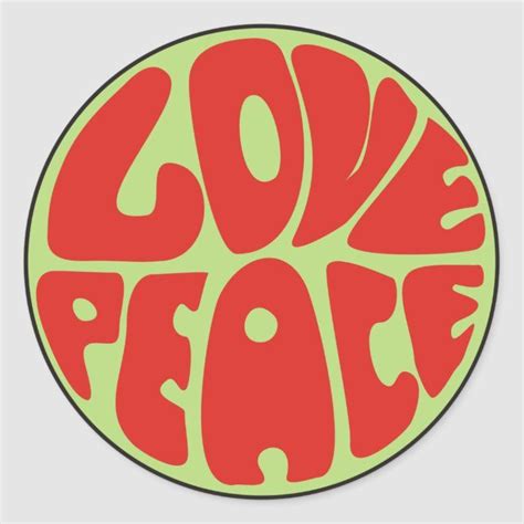 Love Peace Hippie Saying Classic Round Sticker Hippie