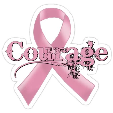 Courage Pink Ribbon Stickers By Jaybakkerart Redbubble