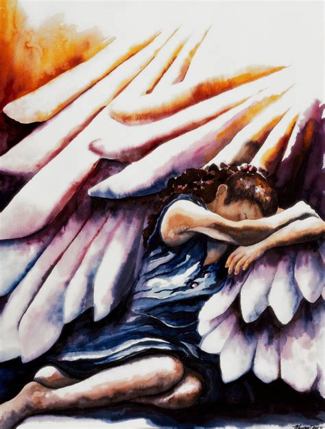 Shadow Of His Wings Psalm17 Watercolor Painting Christian Paintings