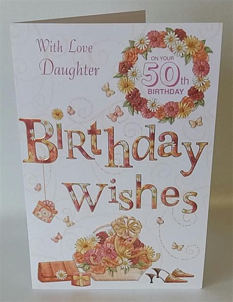 daughter happy 50th birthday sentimental verse age 50 quality greeting card occasion cards