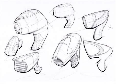 Hair Dryer Sketches Industrial Design Sketch Interior Design